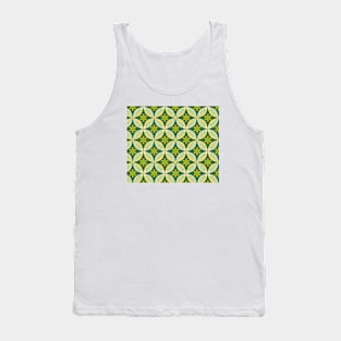 Green Floral Pattern Tank Top